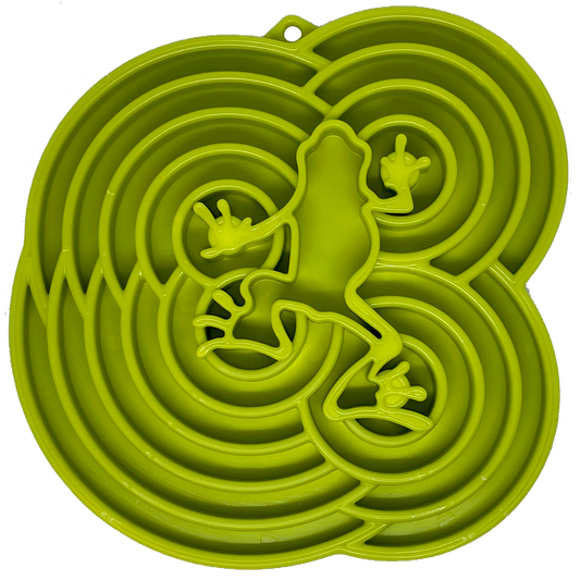 Water Frog eTray - Shallow Slow Feeder Dog Bowl for Enrichment | USA Made