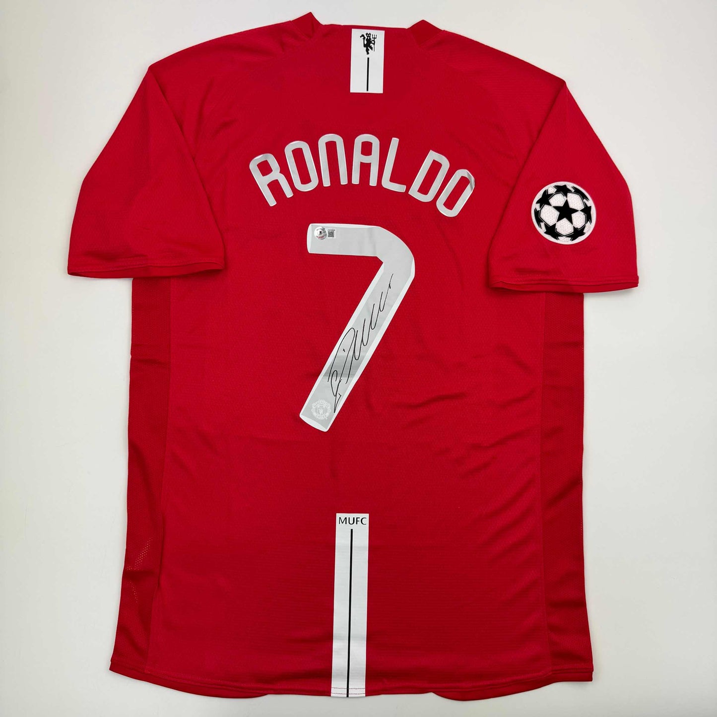 Autographed/Signed Cristiano Ronaldo Manchester United Red Soccer Jersey Beckett BAS COA