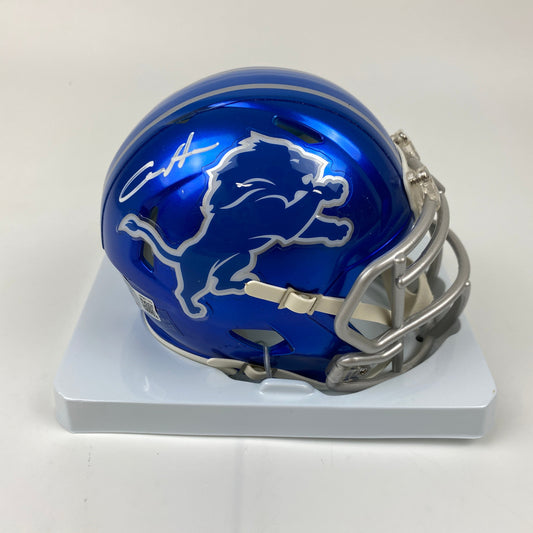 Autographed/Signed Aidan Hutchinson Detroit Lions Flash Mini Football Helmet Beckett BAS COA