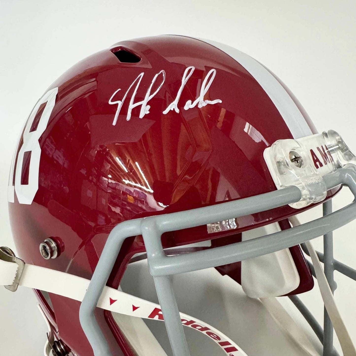 Autographed/Signed Nick Saban Alabama Crimson Tide FS Full Size College Football Helmet Beckett BAS COA