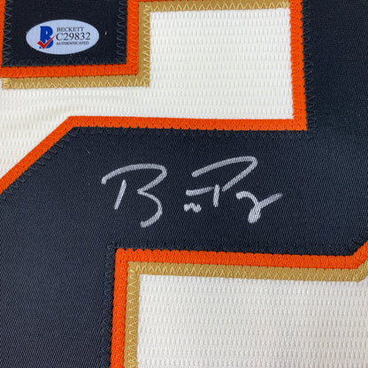 Autographed/Signed Buster Posey San Francisco Giants Cream Baseball Jersey Beckett BAS COA