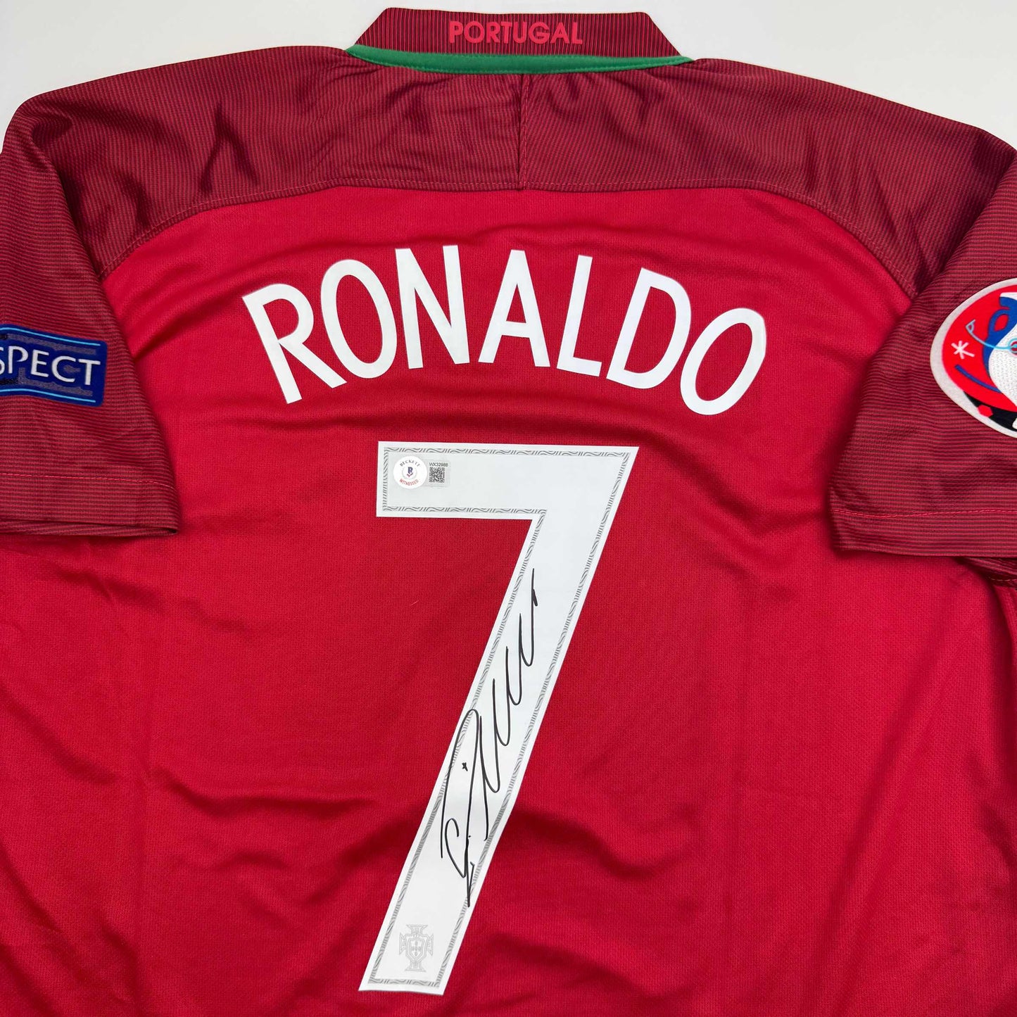 Autographed/Signed Cristiano Ronaldo Portugal Red World Cup Soccer Futbol Jersey Beckett BAS COA