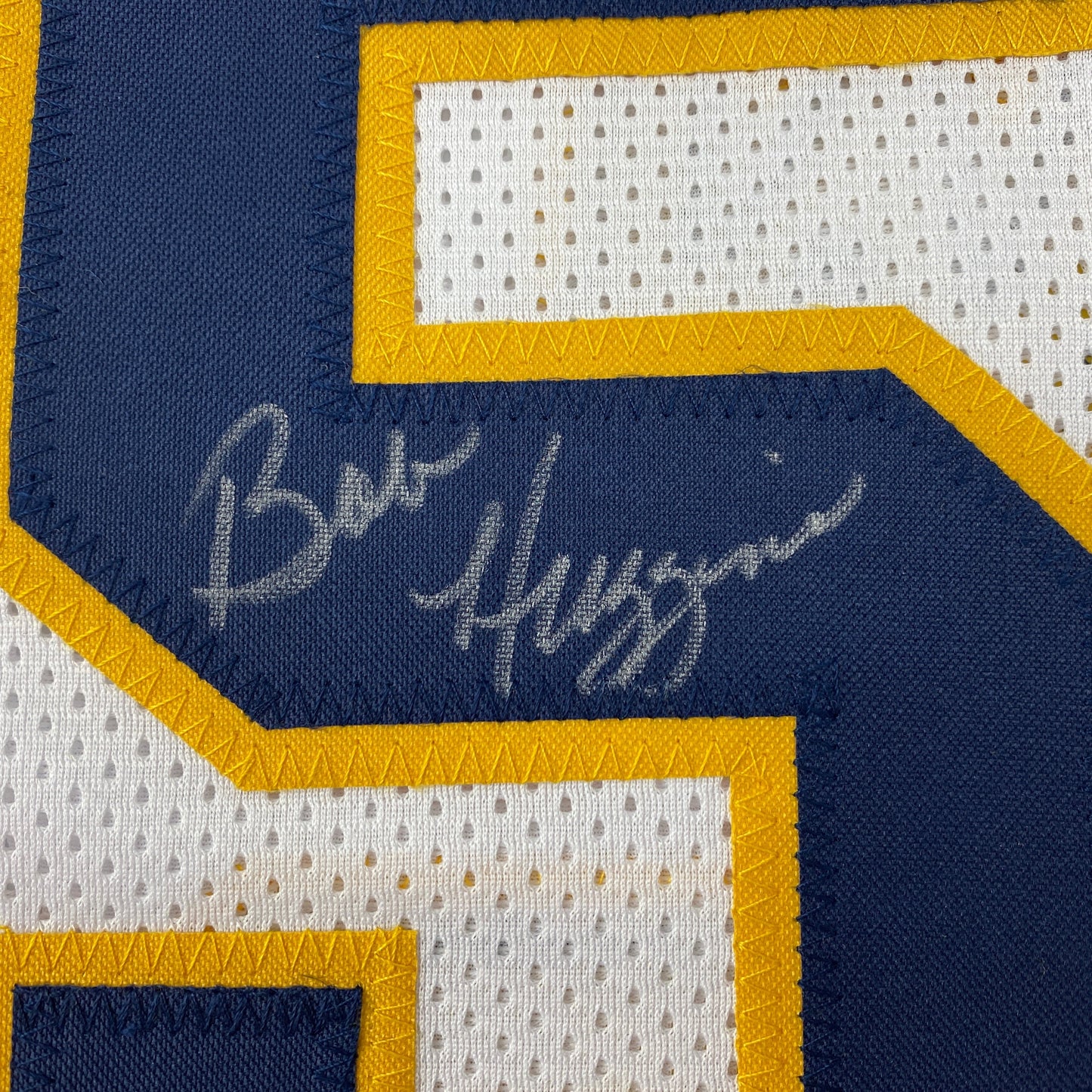 Autographed/Signed Bob Huggins West Virginia White College Basketball Jersey JSA COA