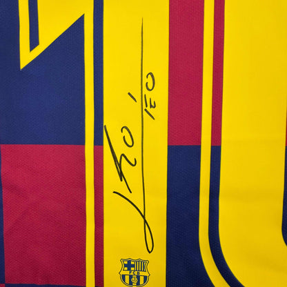 Autographed/Signed Lionel Leo Messi FC Barcelona Soccer Jersey Beckett BAS COA