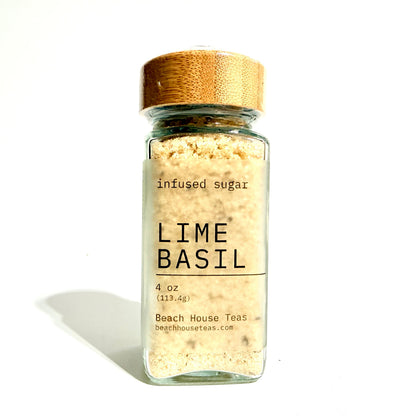 Lime Basil infused artisan culinary sugar