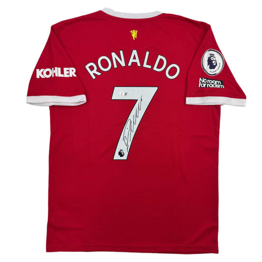 Autographed/Signed Cristiano Ronaldo Manchester United Red Soccer Jersey Beckett BAS COA
