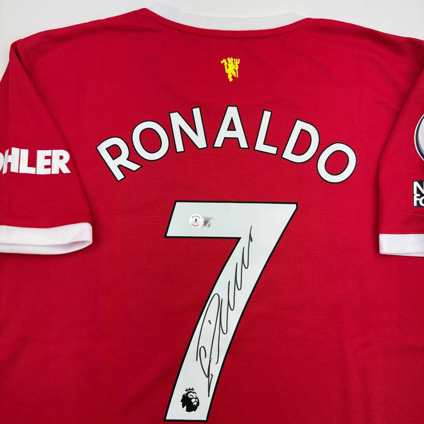 Autographed/Signed Cristiano Ronaldo Manchester United Red Soccer Jersey Beckett BAS COA
