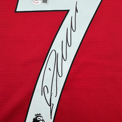 Autographed/Signed Cristiano Ronaldo Manchester United Red Soccer Jersey Beckett BAS COA