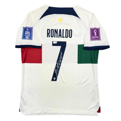 Autographed/Signed Cristiano Ronaldo Portugal World Cup Soccer Futbol Jersey Beckett BAS COA
