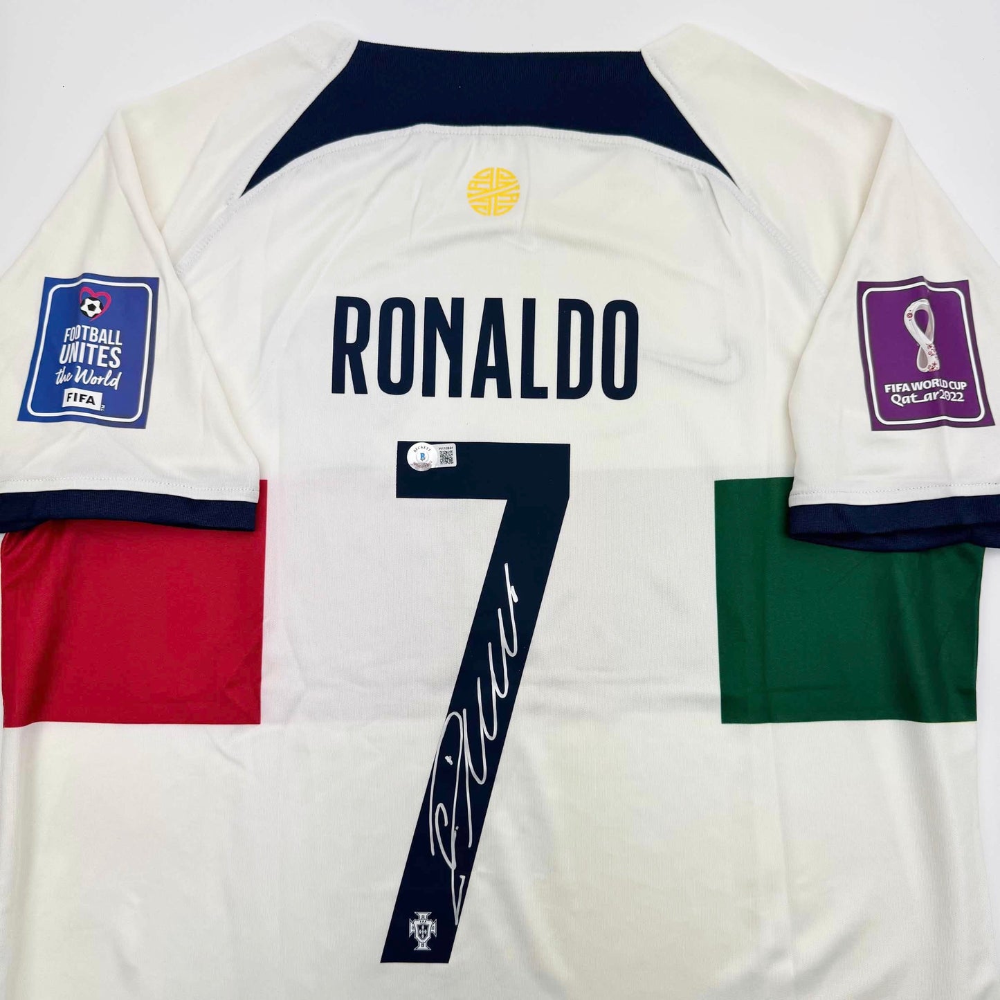 Autographed/Signed Cristiano Ronaldo Portugal World Cup Soccer Futbol Jersey Beckett BAS COA