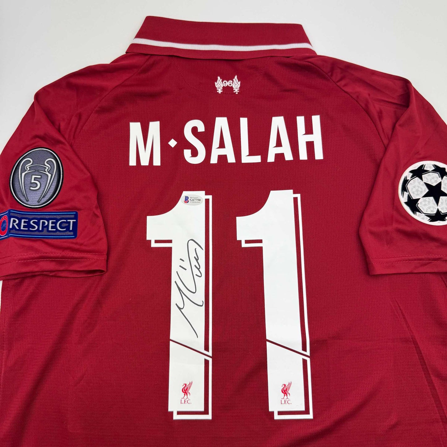 Autographed/Signed Mohamed Salah Liverpool Red Soccer Jersey Beckett BAS COA