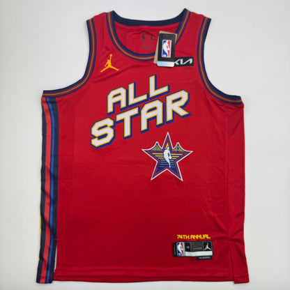 Autographed/Signed Karl-Anthony Towns 2024-2025 Red All-Star Basketball Jersey PSA COA