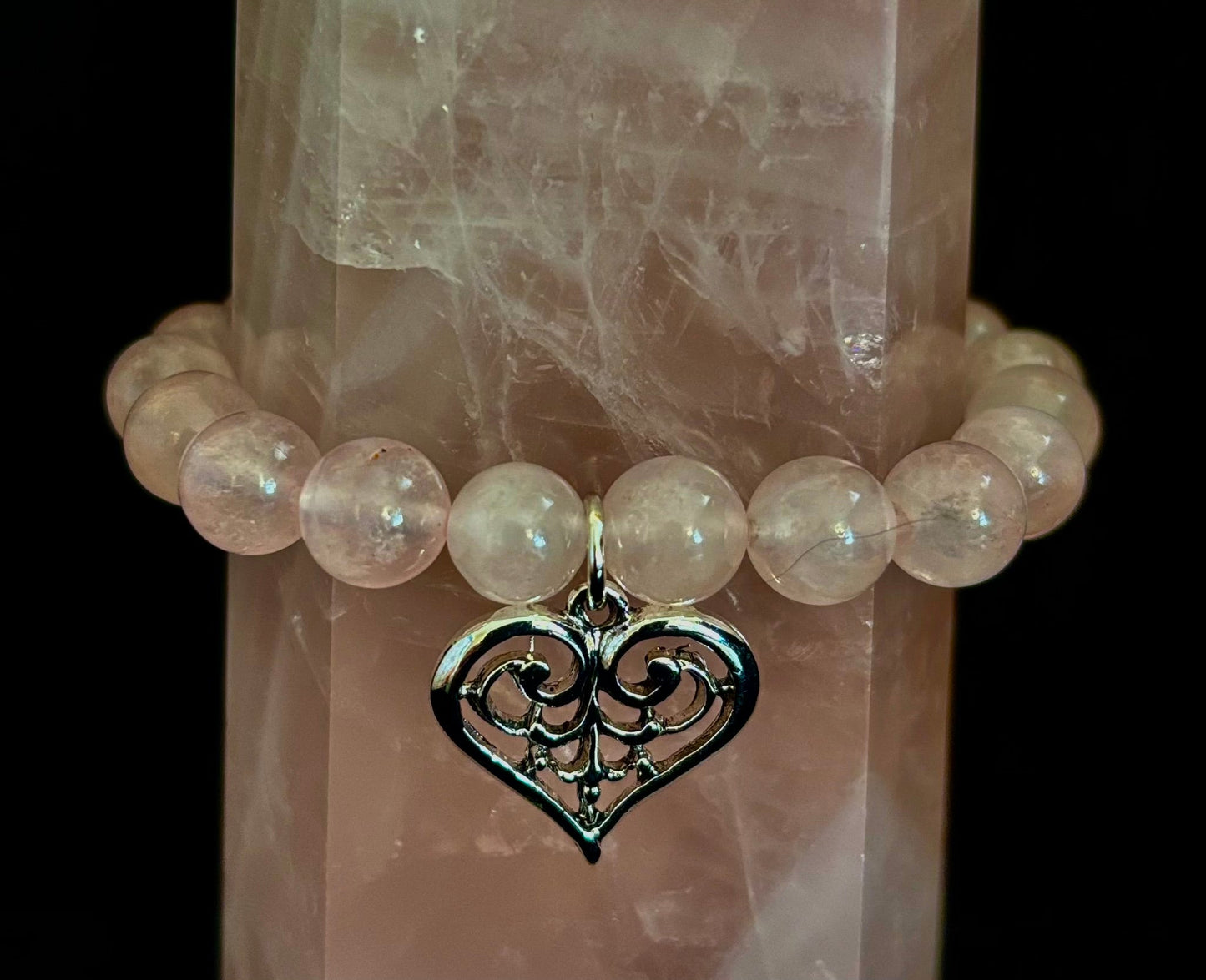 7 Wonders Natural Stone Charm Bracelet Collection | 8mm Healing Gemstone Beads with Silver Charms (Small–Medium Wrists)