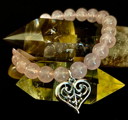 7 Wonders Natural Stone Charm Bracelet Collection | 8mm Healing Gemstone Beads with Silver Charms (Small–Medium Wrists)