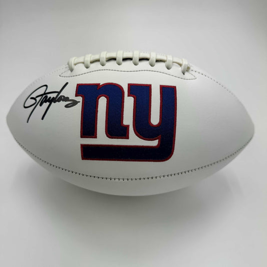 Autographed/Signed Lawrence Taylor New York Giants Full Size F/S White Panel Logo Football Beckett BAS COA