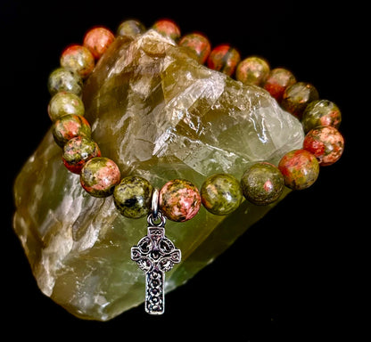 7 Wonders Natural Stone Charm Bracelet Collection | 8mm Healing Gemstone Beads with Silver Charms (Small–Medium Wrists)