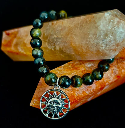 7 Wonders Natural Stone Charm Bracelet Collection | 8mm Healing Gemstone Beads with Silver Charms (Small–Medium Wrists)