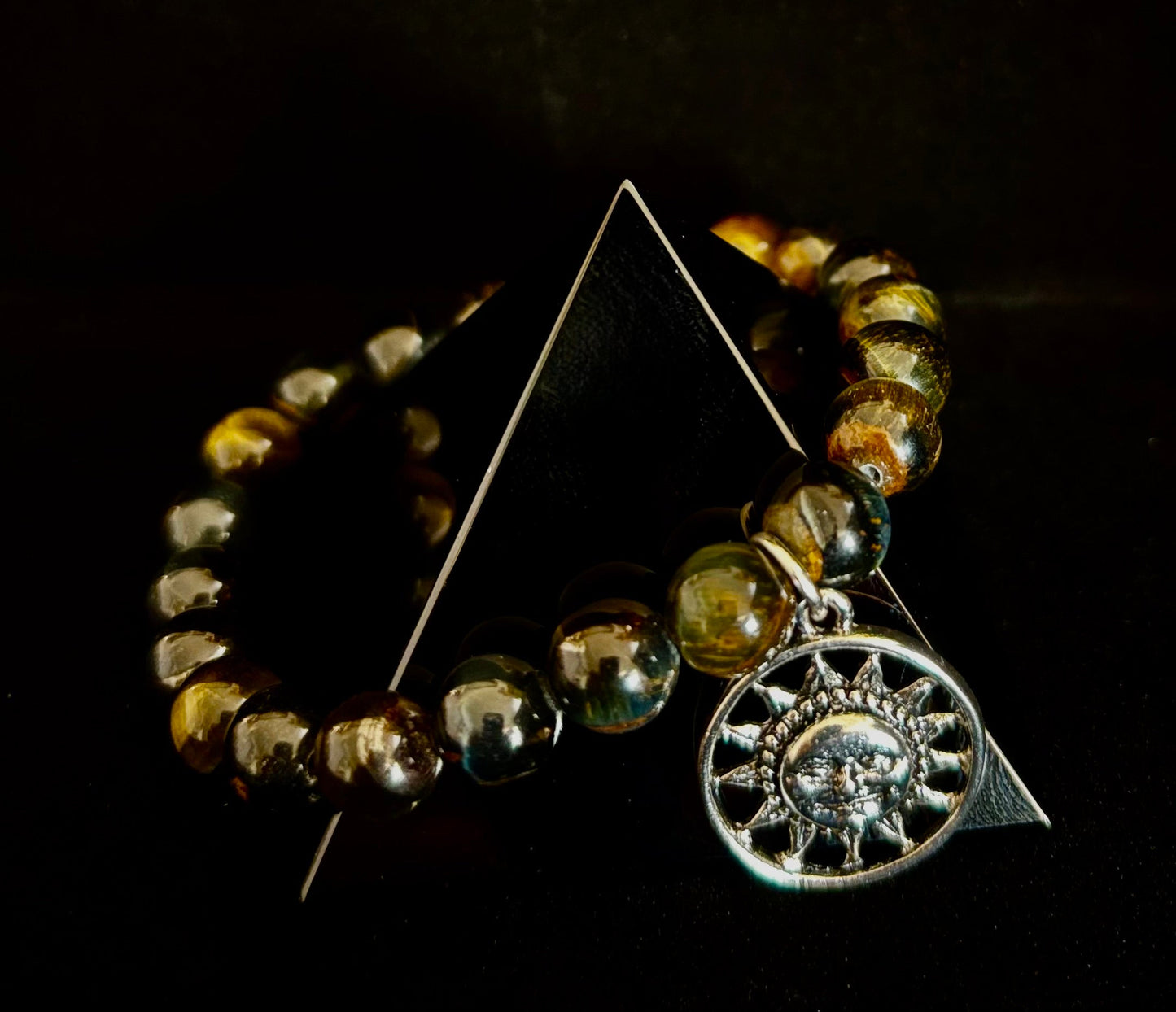 7 Wonders Natural Stone Charm Bracelet Collection | 8mm Healing Gemstone Beads with Silver Charms (Small–Medium Wrists)