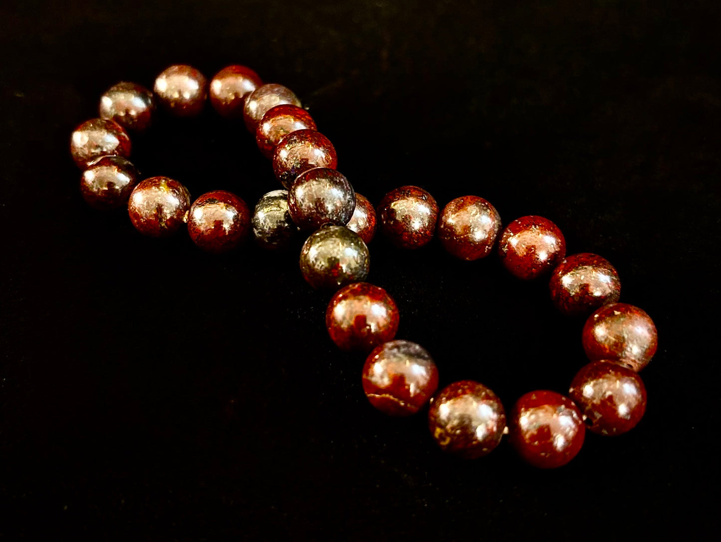 Bloodstone Strength Bracelet | 8mm Natural Energy Beads for Protection & Vitality (8” Large Fit)