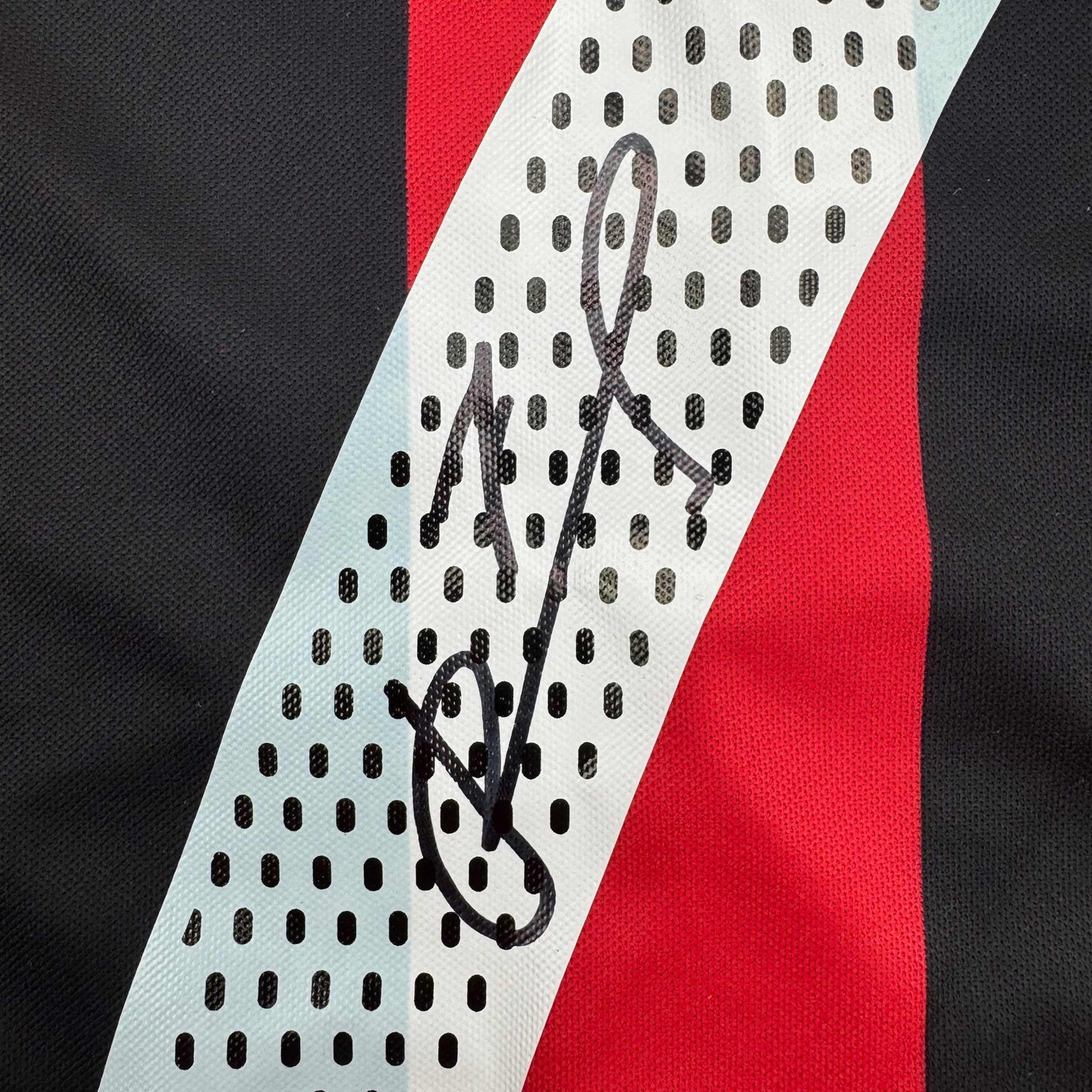 Autographed/Signed Andriy Shevchenko AC Milan Red/Black Soccer Futbol Jersey Beckett BAS COA