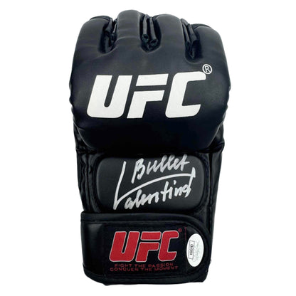 Autographed/Signed Valentina Shevchenko "Bullet" UFC MMA Black Fighting Glove Beckett BAS COA