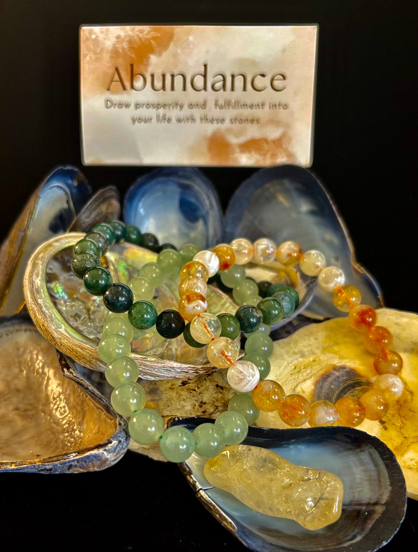 Intentions Bracelet Set – Abundance (Citrine, Green Aventurine & Moss Agate)
