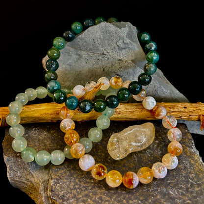 Intentions Bracelet Set – Abundance (Citrine, Green Aventurine & Moss Agate)