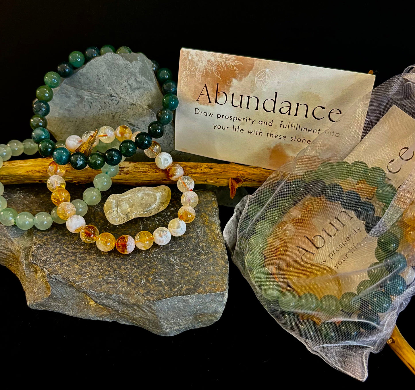 Intentions Bracelet Set – Abundance (Citrine, Green Aventurine & Moss Agate)