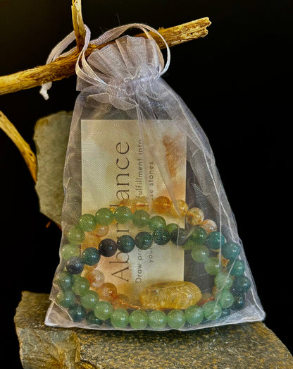 Intentions Bracelet Set – Abundance (Citrine, Green Aventurine & Moss Agate)