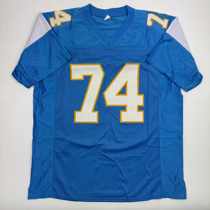 Autographed/Signed Ron Mix HOF 1979  San Diego Powder Blue Football Jersey JSA COA