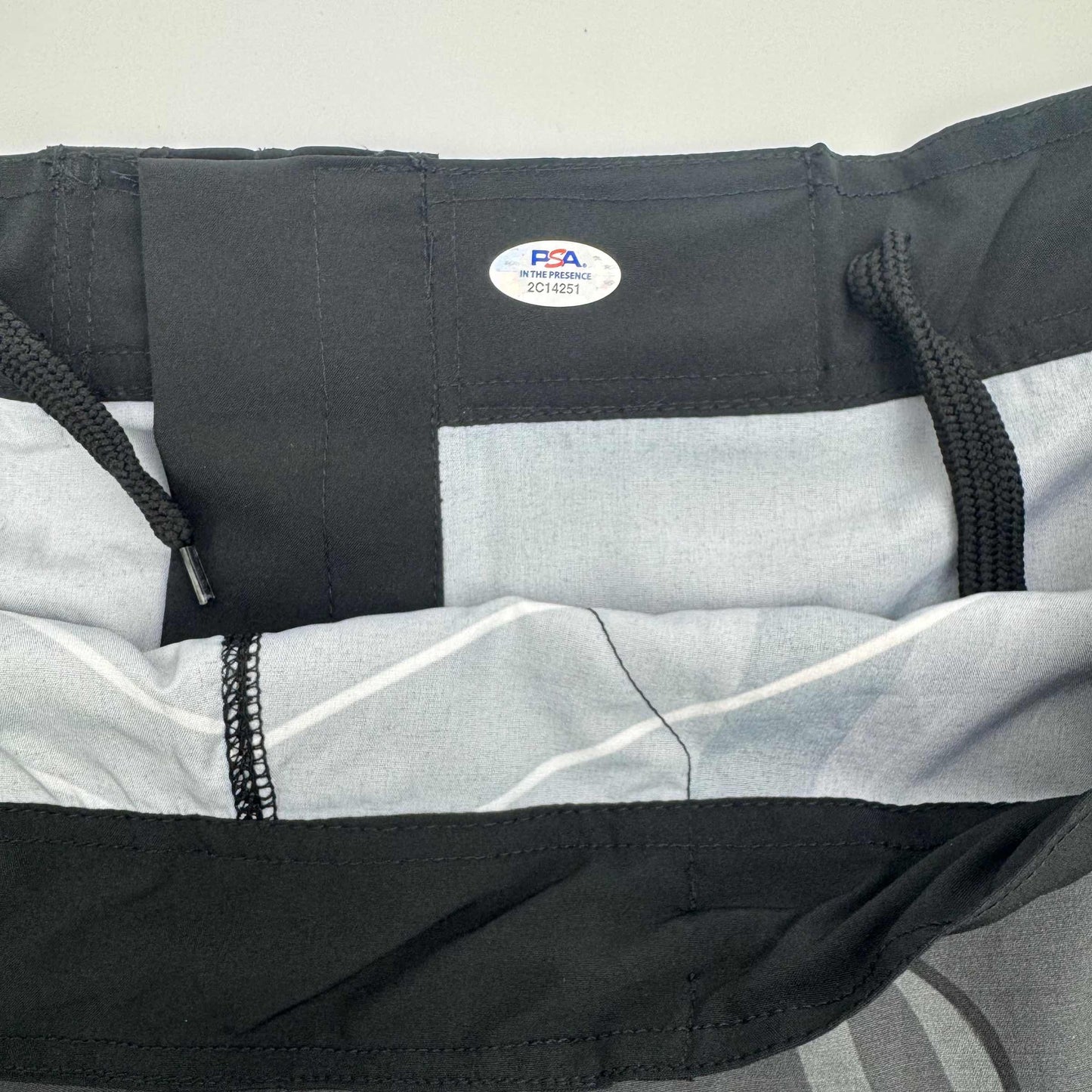 Autographed/Signed Khamzat Borz Chimaev UFC MMA Ultimate Fighting Black Trunks PSA/DNA COA