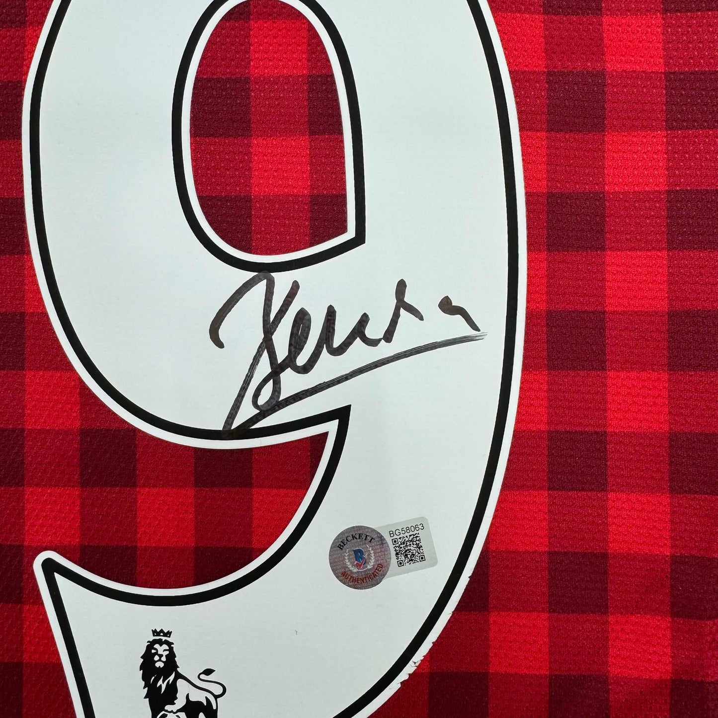 Framed Autographed/Signed Dimitar Berbatov 35x39 Manchester United Red Checkered Soccer Jersey Beckett BAS COA