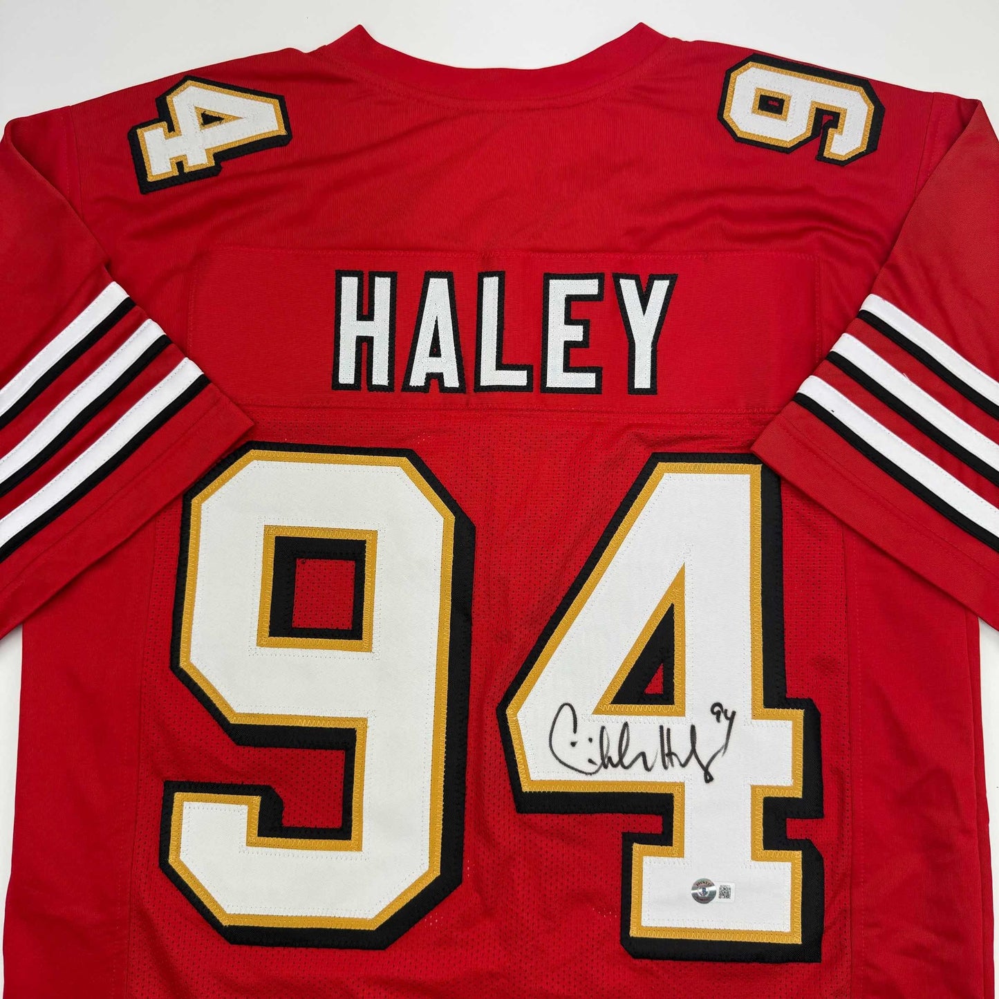Autographed/Signed Charles Haley San Francisco Red Alternate Football Jersey JSA COA