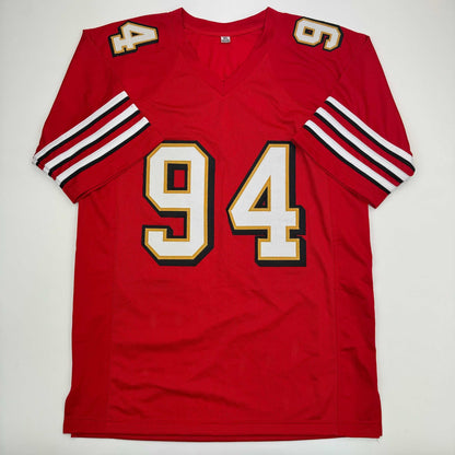Autographed/Signed Charles Haley San Francisco Red Alternate Football Jersey JSA COA