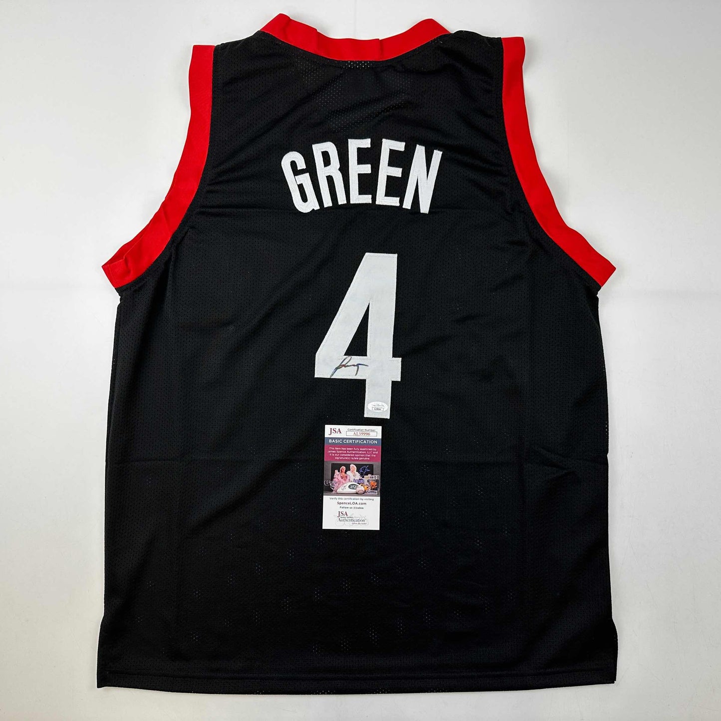 Autographed/Signed Jalen Green #4 Houston Black Basketball Jersey JSA COA