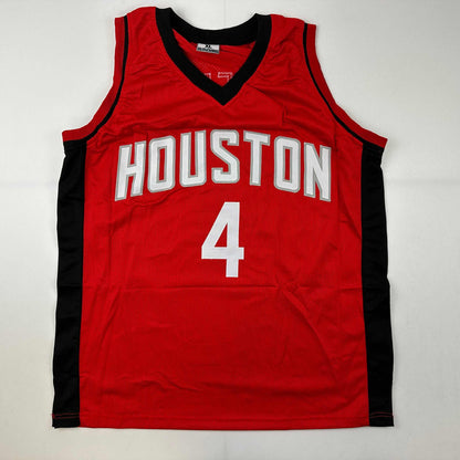 Autographed/Signed Jalen Green #4 Houston Red Basketball Jersey JSA COA