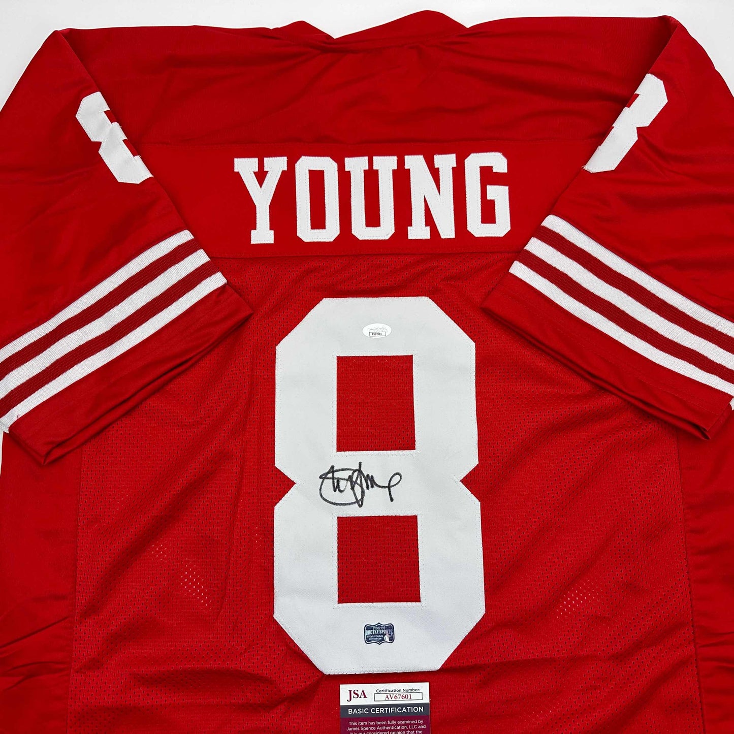 Autographed/Signed Steve Young San Francisco Red Football Jersey JSA COA