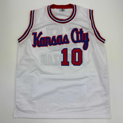 Autographed/Signed DeMar DeRozan Sacramento White Kansas City Retro Basketball Jersey Beckett BAS COA