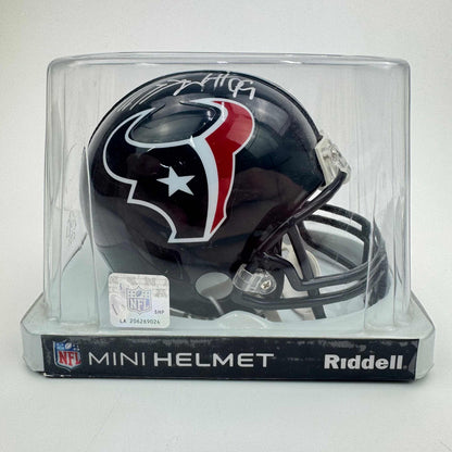Autographed/Signed J.J JJ Watt Houston Texans Mini Football Helmet JSA COA