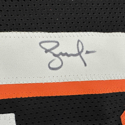 Framed Autographed/Signed Steve Nash 35x39 Phoenix Black Basketball Jersey Beckett BAS COA