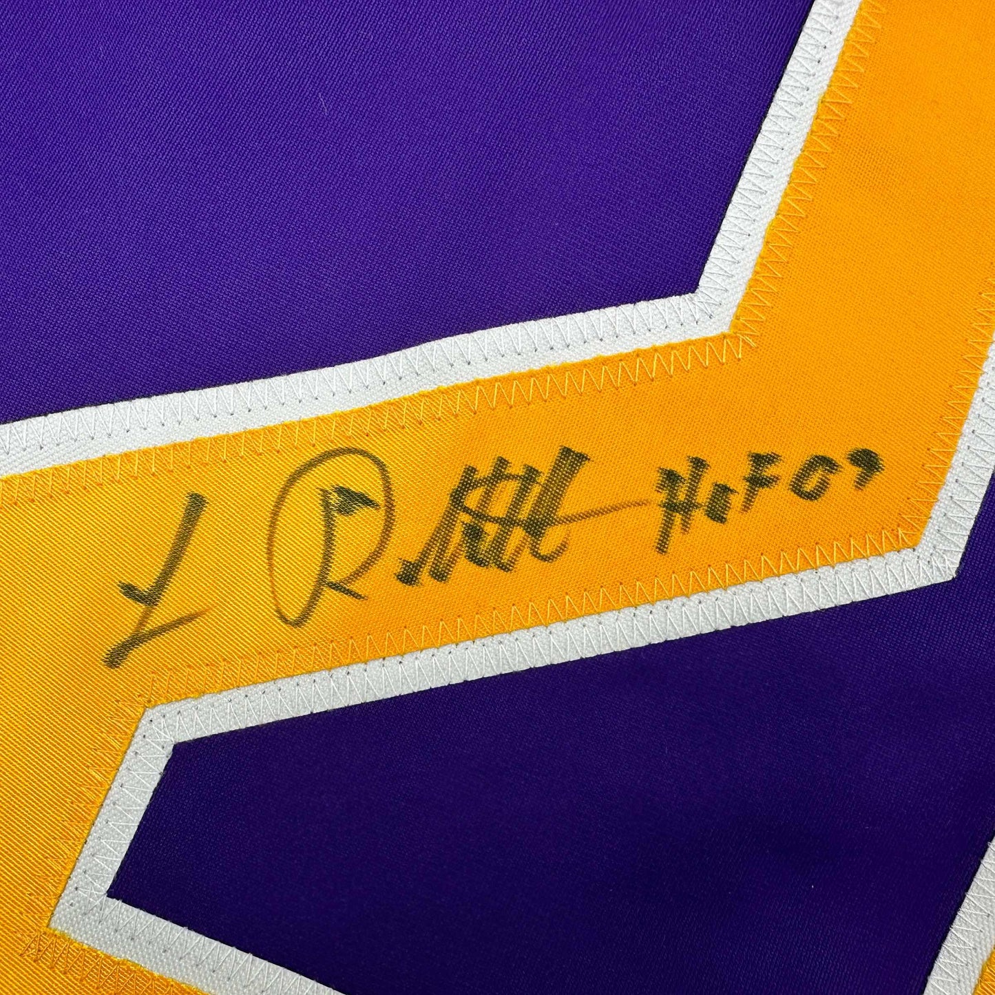 Autographed/Signed Luc Robitaille HOF 09 Los Angeles LA Purple Hockey Jersey JSA COA