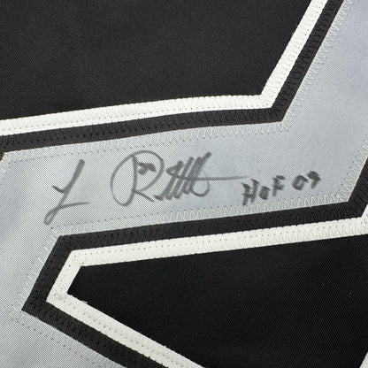 Autographed/Signed Luc Robitaille HOF 09 Los Angeles LA Black Hockey Jersey JSA COA