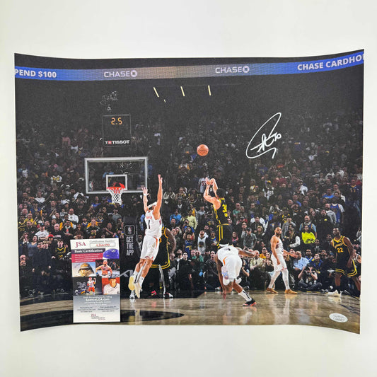 Autographed/Signed Stephen Steph Curry Golden State Warriors 16x20 Basketball Photo JSA COA