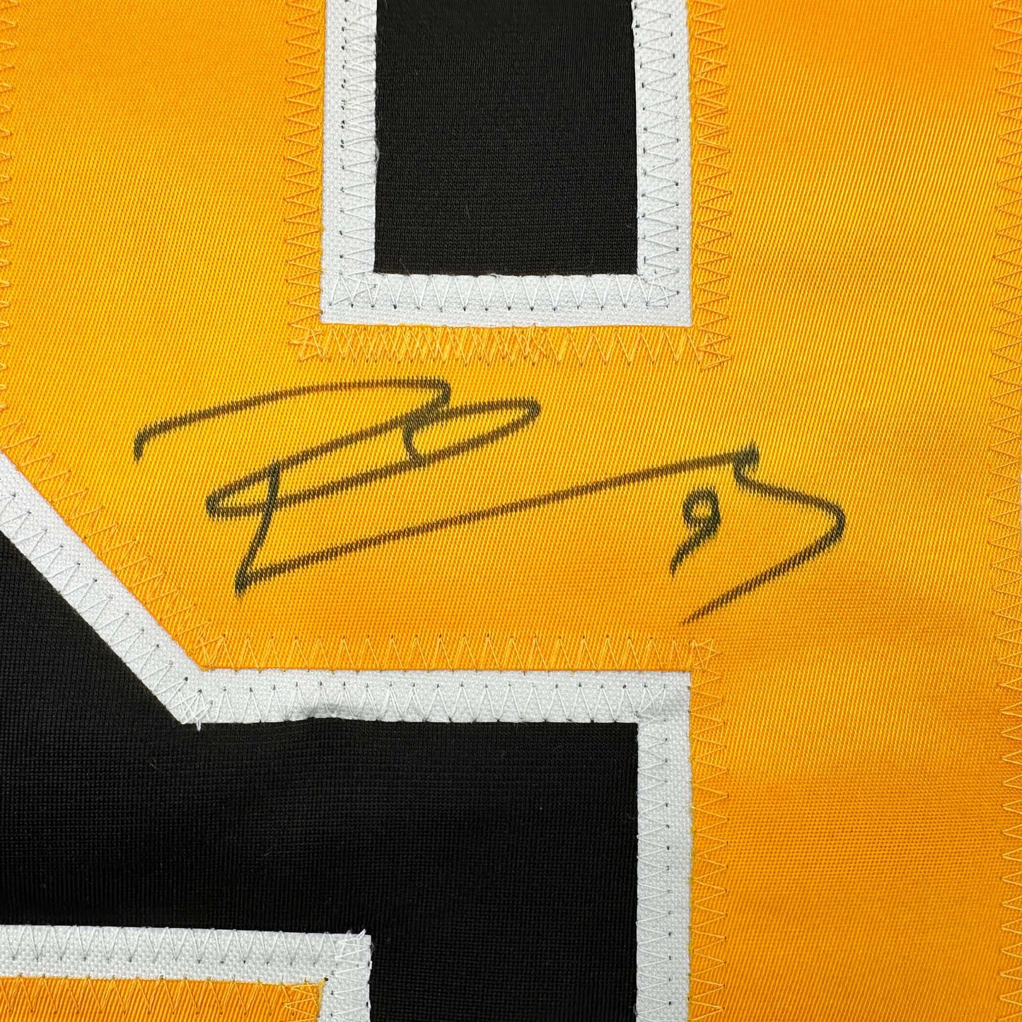 Framed Autographed/Signed Pascal Dupuis 35x39 Pittsburgh Black Hockey Jersey JSA COA