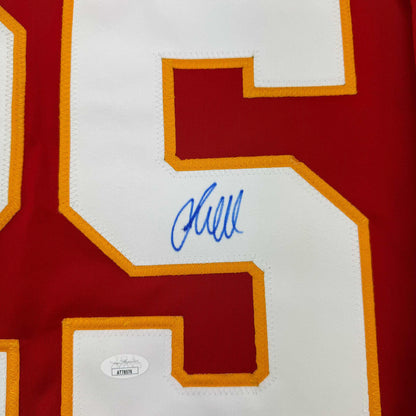 Framed Autographed/Signed Jacob Markstrom 35x39 Calgary Red Hockey Jersey JSA COA