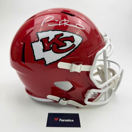 Autographed/Signed Patrick Mahomes Kansas City Chiefs Full Size FS F/S Football Helmet Fanatics COA