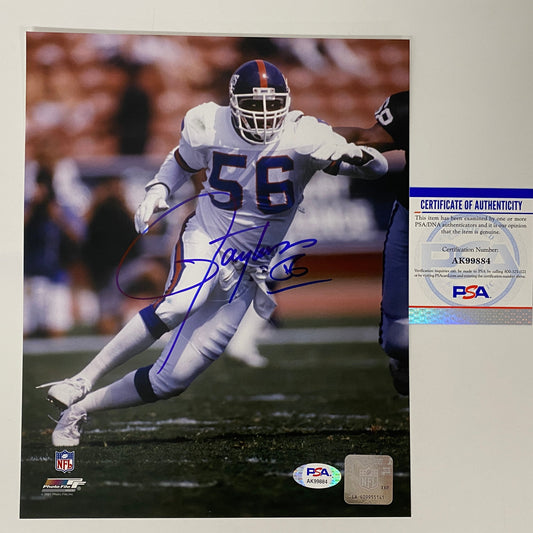 Autographed/Signed Lawrence Taylor New York Giants 8x10 Football Photo PSA/DNA COA