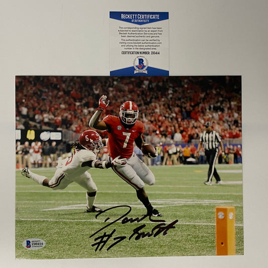 Autographed/Signed D'Andre Swift Georgia Bulldogs 8x10 College Football Photo Beckett BAS COA #3