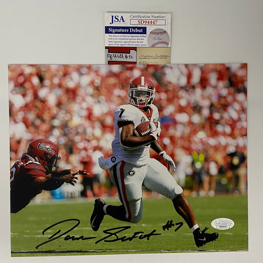 Autographed/Signed D'Andre Swift Georgia Bulldogs 8x10 College Football Photo JSA COA #8