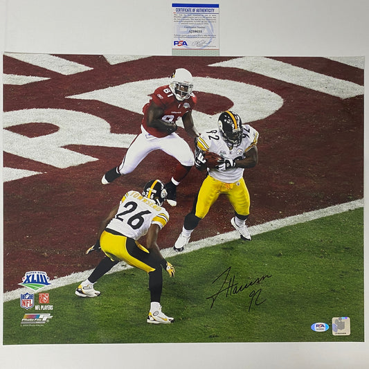 Autographed/Signed James Harrison Pittsburgh Steelers 16x20 Football Photo PSA/DNA COA
